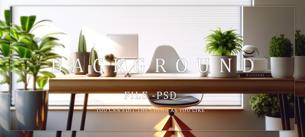 PSD minimalist design of work space in the house