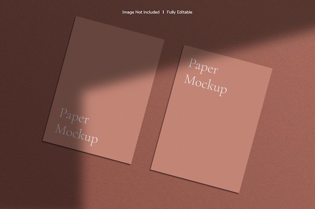 Minimalist and elegant paper brochure mockup with shadow overlay