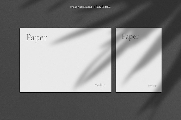 Minimalist and elegant paper brochure mockup with shadow overlay