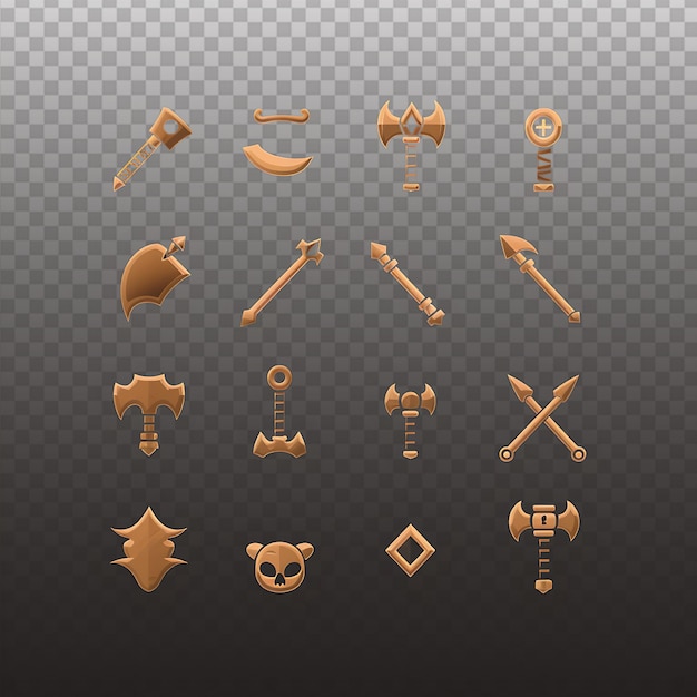 PSD minimalist fantasy game icon pack for upgrades