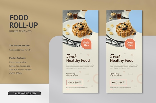 Minimalist Food Roll up Banner Templates