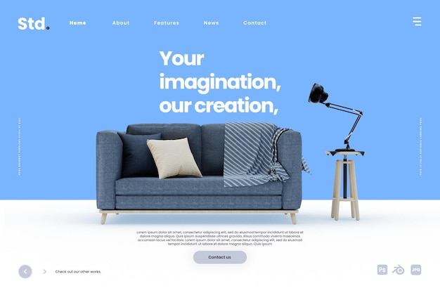 Minimalist furniture company landing page