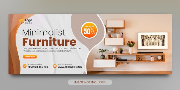 Minimalist furniture facebook cover and web banner template