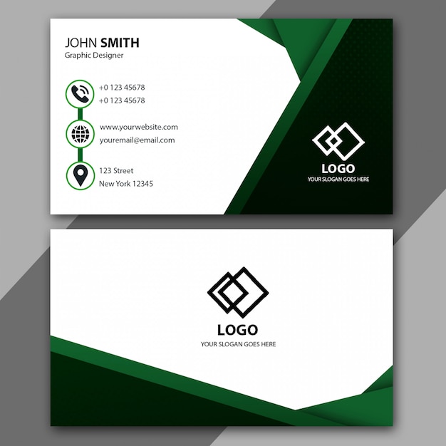 Minimalist green business card template