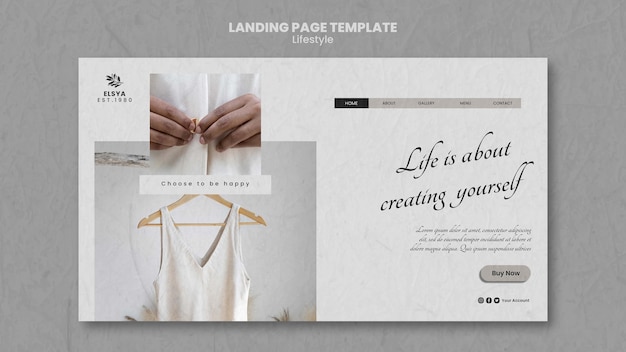 PSD minimalist lifestyle template design