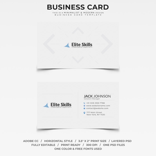 Minimalist and modern business card