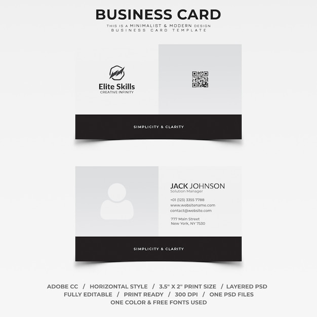 Minimalist and modern business card