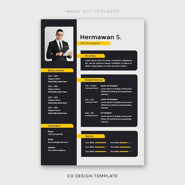 minimalist modern simple CV design template