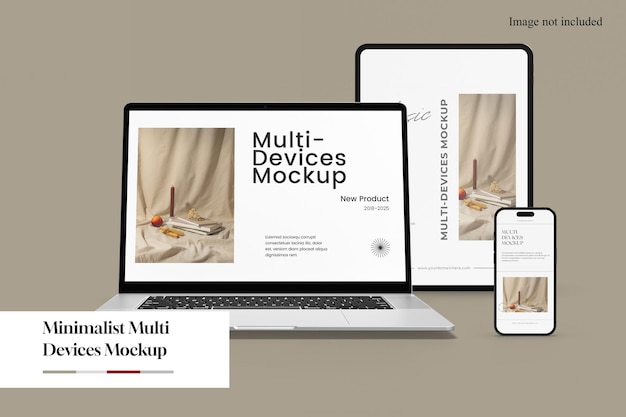 Minimalist MultiDevices Mockup for showcasing your UI design to clients