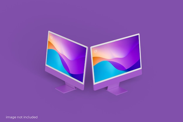 Minimalist pc desktop screen mockup