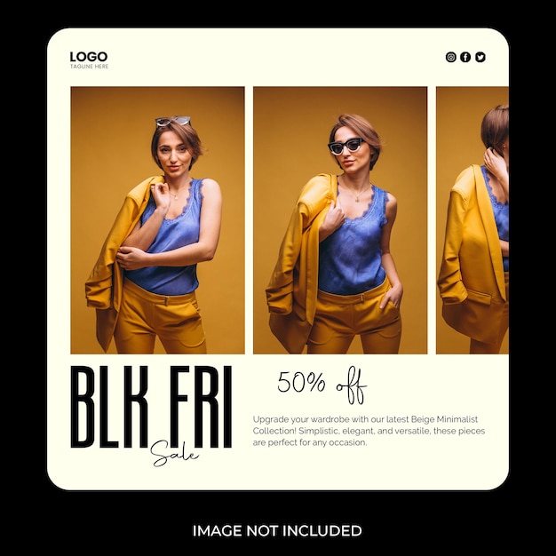 PSD minimalist photo fashion social media post