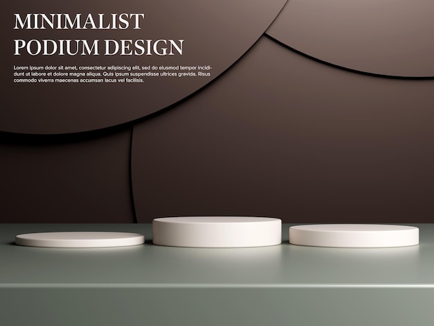 PSD minimalist podium on dark brown background