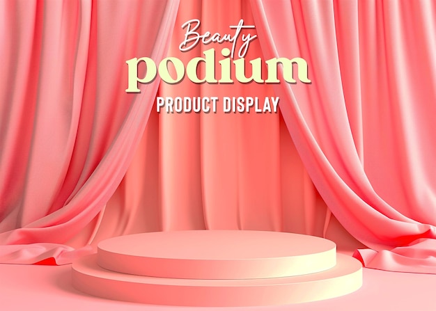 Minimalist podium display mockup for product presentation scene