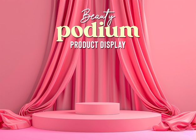 Minimalist podium display mockup for product presentation scene