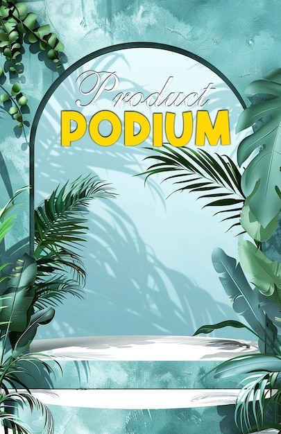 PSD minimalist podium products display for poster background