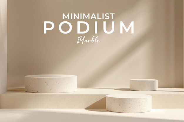 Minimalist podium with simple and elegant marble material for beauty products