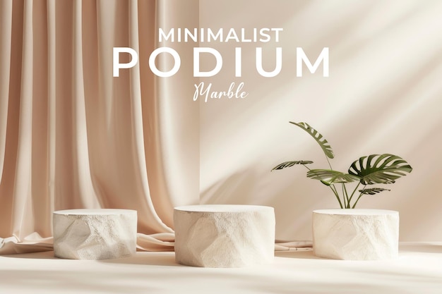 Minimalist podium with simple and elegant marble material