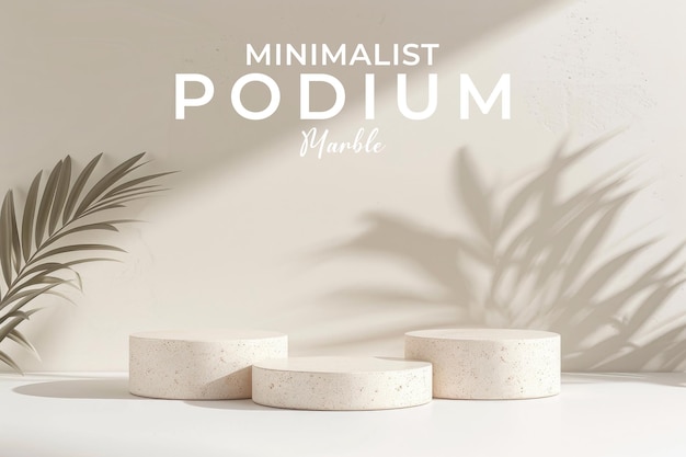 Minimalist podium with simple and elegant marble material