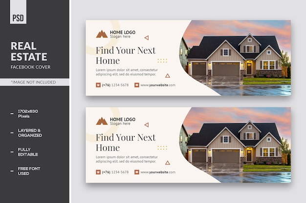 Minimalist Real Estate Facebook Social Media Timeline Cover