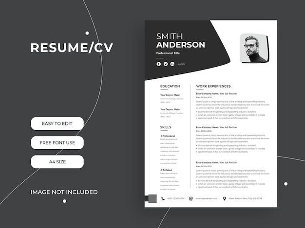 Minimalist resume cv template