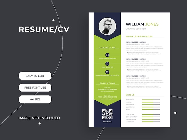 Minimalist resume cv template