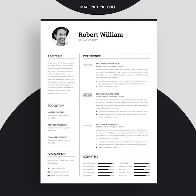 Minimalist resume cv template