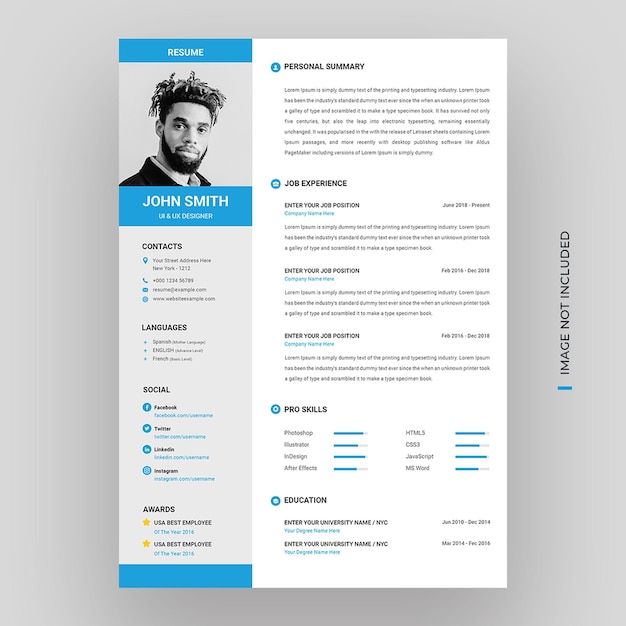 Minimalist resume cv template