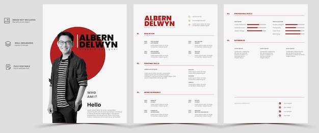 PSD minimalist resume cv template