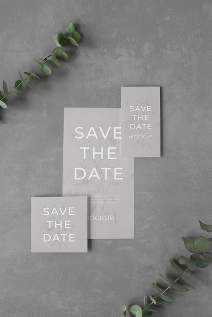 Minimalist save the date stationary mockup