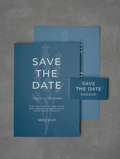 Minimalist save the date stationary mockup