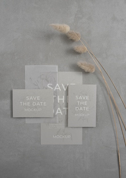 Minimalist save the date stationary mockup