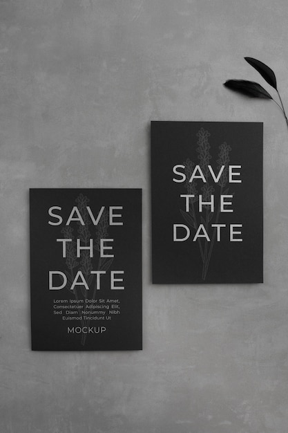 Minimalist save the date stationary mockup