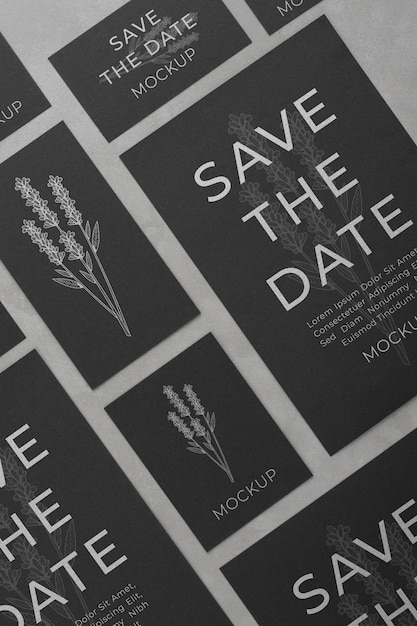 Minimalist save the date stationary mockup