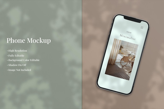 Minimalist and simple smart phone and screen mockup for application interface or social media presentation