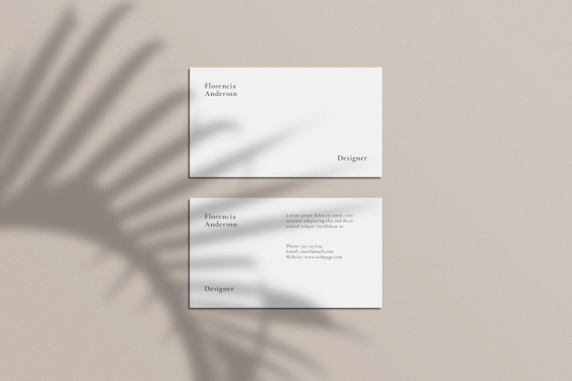 Minimalist and simple stationary design and paper mockup scene creator with organic shadow