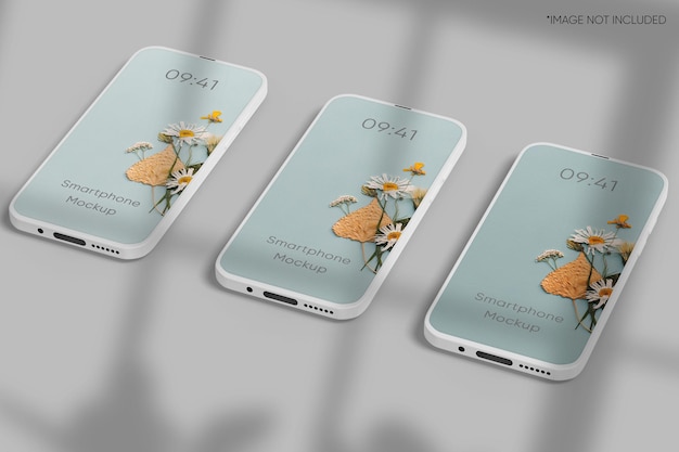 Minimalist smartphone clay mockup