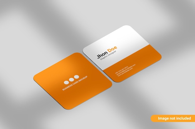 Minimalist square rounded portrait business card mockup