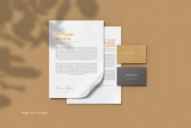 Minimalist stationery mockup rendering isolated