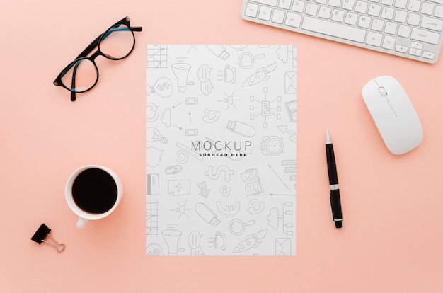 Minimalist stationery paper mock-up