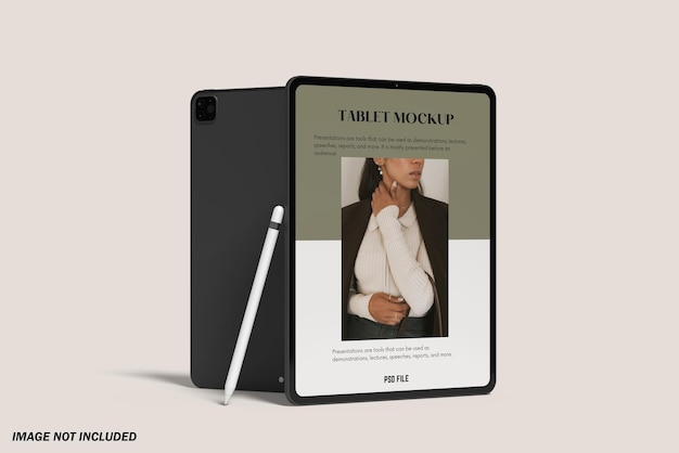 Minimalist tablet screen mockup