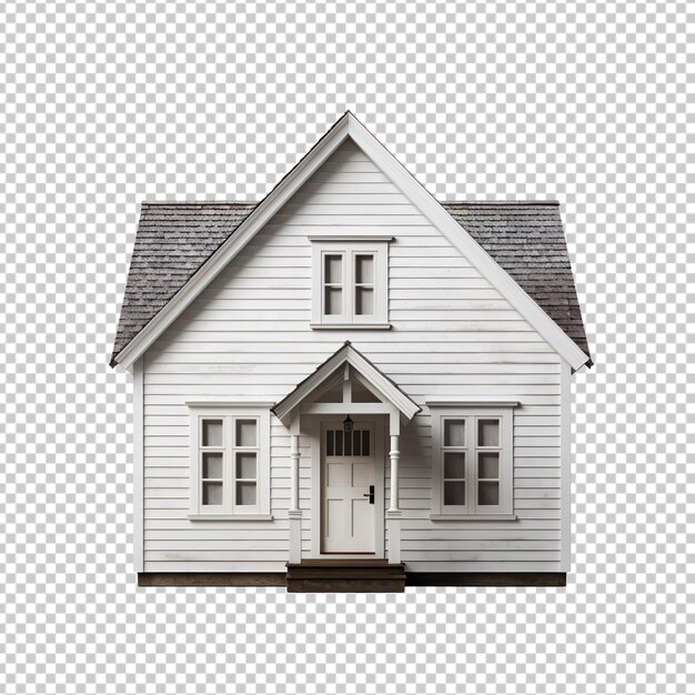 PSD minimalist traditional house isolated on transparent background