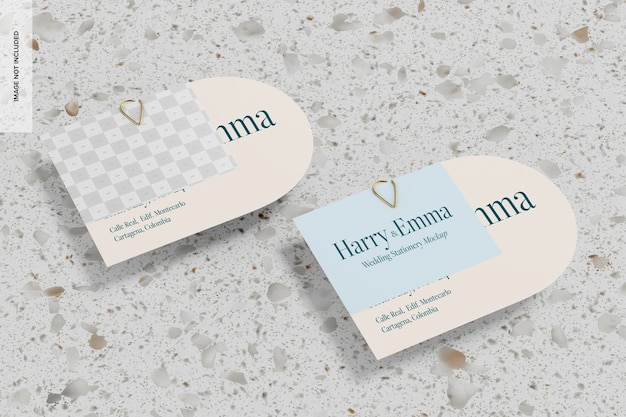 Minimalist Wedding Invitation Cards Mockup Right View