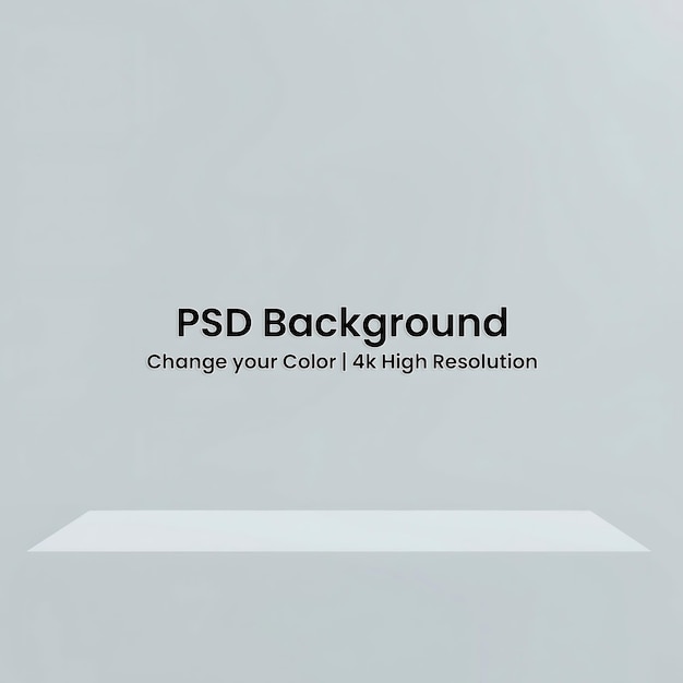 PSD minimalist white platform against a light gray background perfect for product display