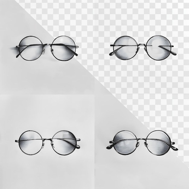 PSD minimalistic black drawing of eyeglasses