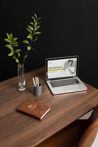 Minimalistic business desk still life concept