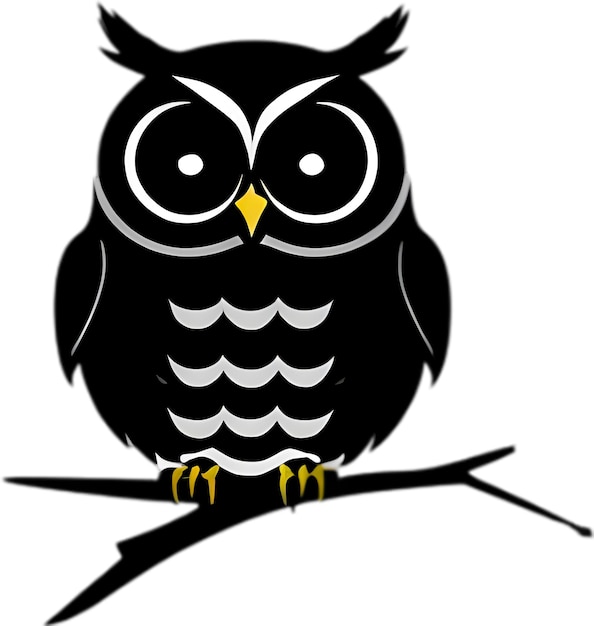 PSD minimalistic dark owl logo