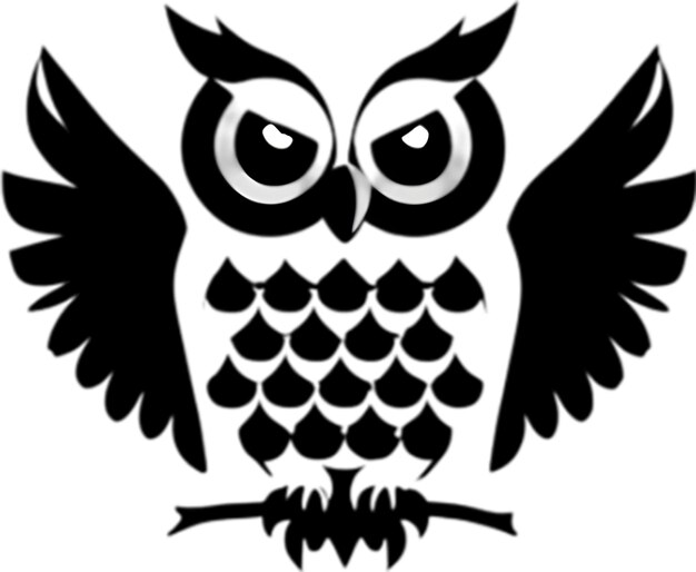 Minimalistic dark owl logo