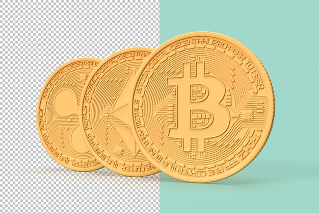 Minimalistic illustration cryptocurrency coins