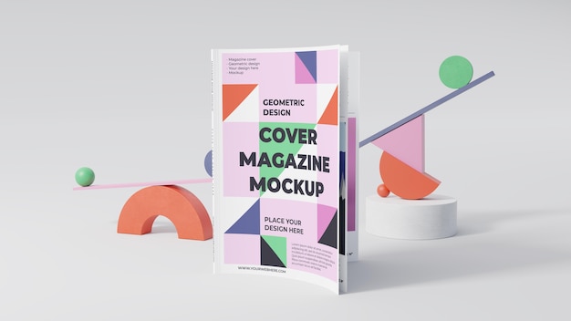 Minimalistic magazine mock-up arrangement