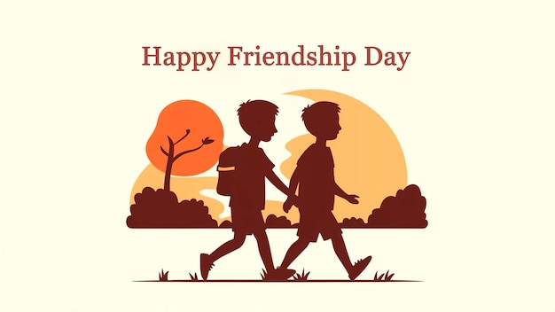 A minimalistic poster for friendship day with two friends